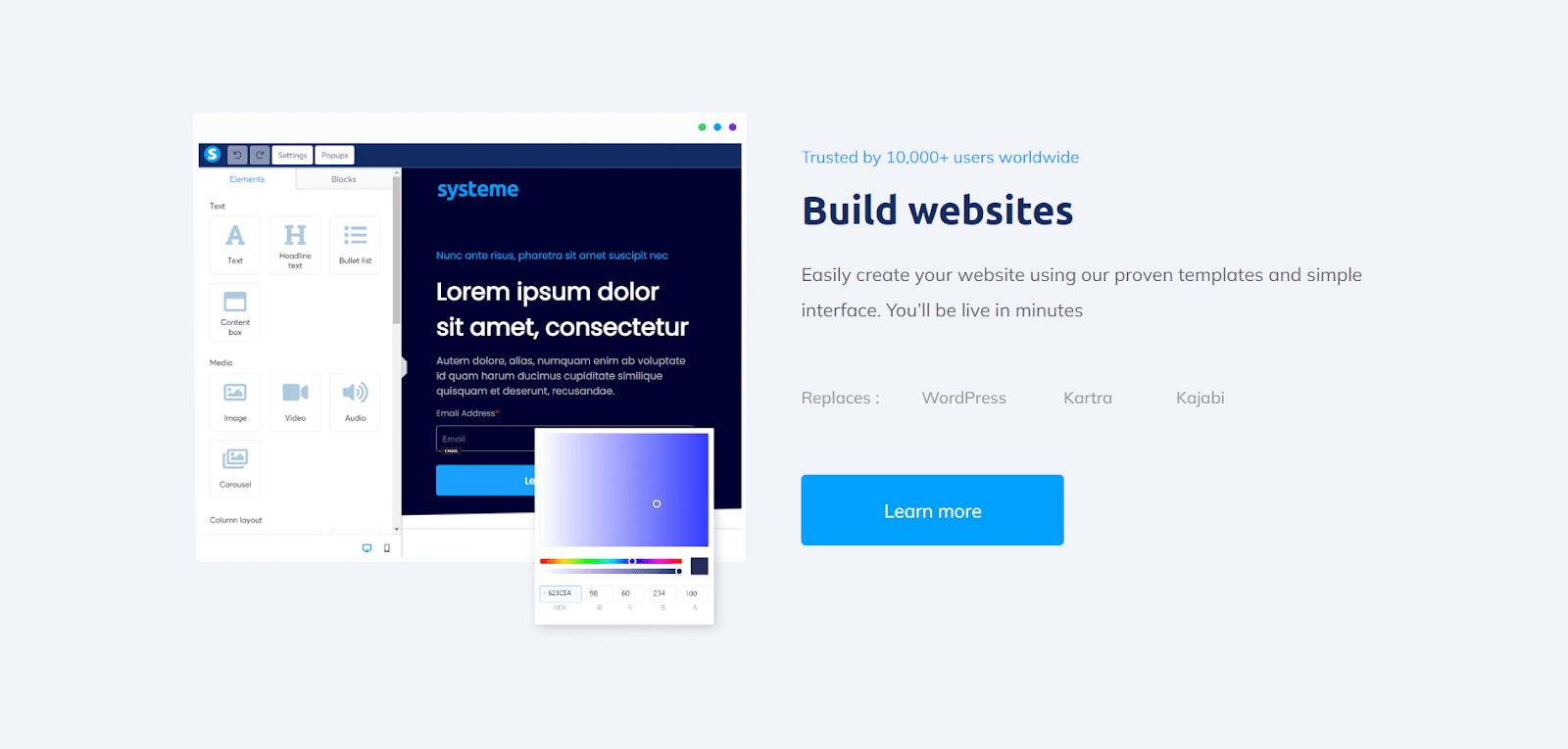 Systeme.io website builder